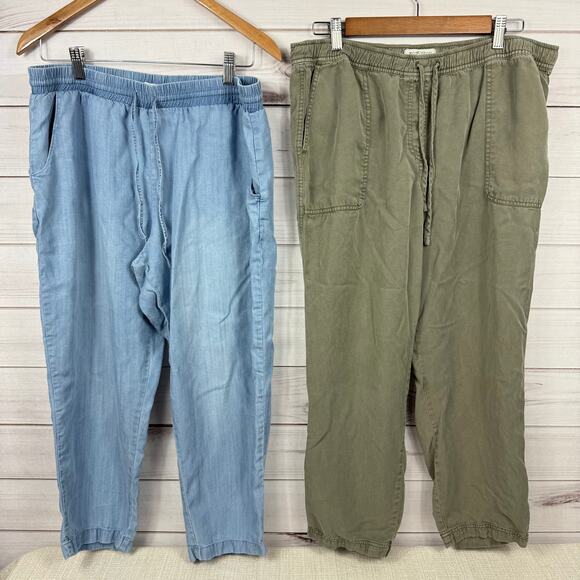 Lot of 2 Womens Workshop Casual Pull On Pants 100% Tencel Size Large - Picture 1 of 5